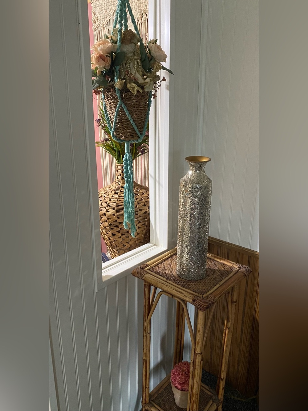 Silver Decorative Tall Vase